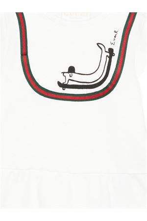 abito in cotone bianco GUCCI KIDS | 828840XJHES9214